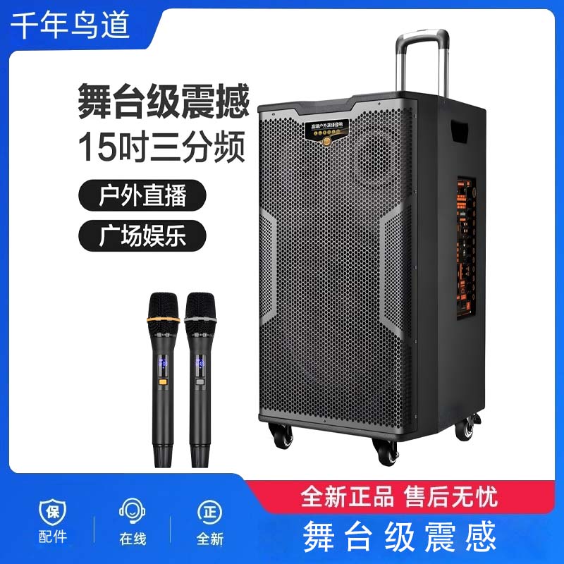 千年鸟道三分频户外拉杆音响舞台大功率电瓶音箱演出活动